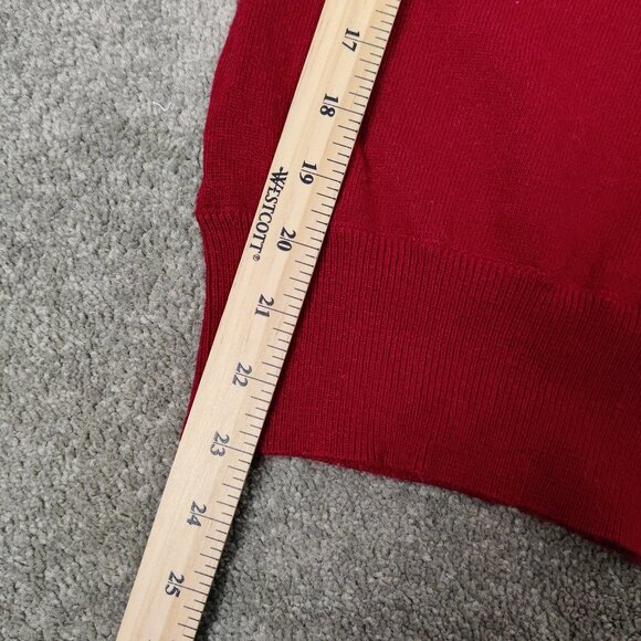 Jacob Women's Turtleneck Sweater Size M Red Viscose Cotton Cashmere Wool Stretch - Picture 8 of 8